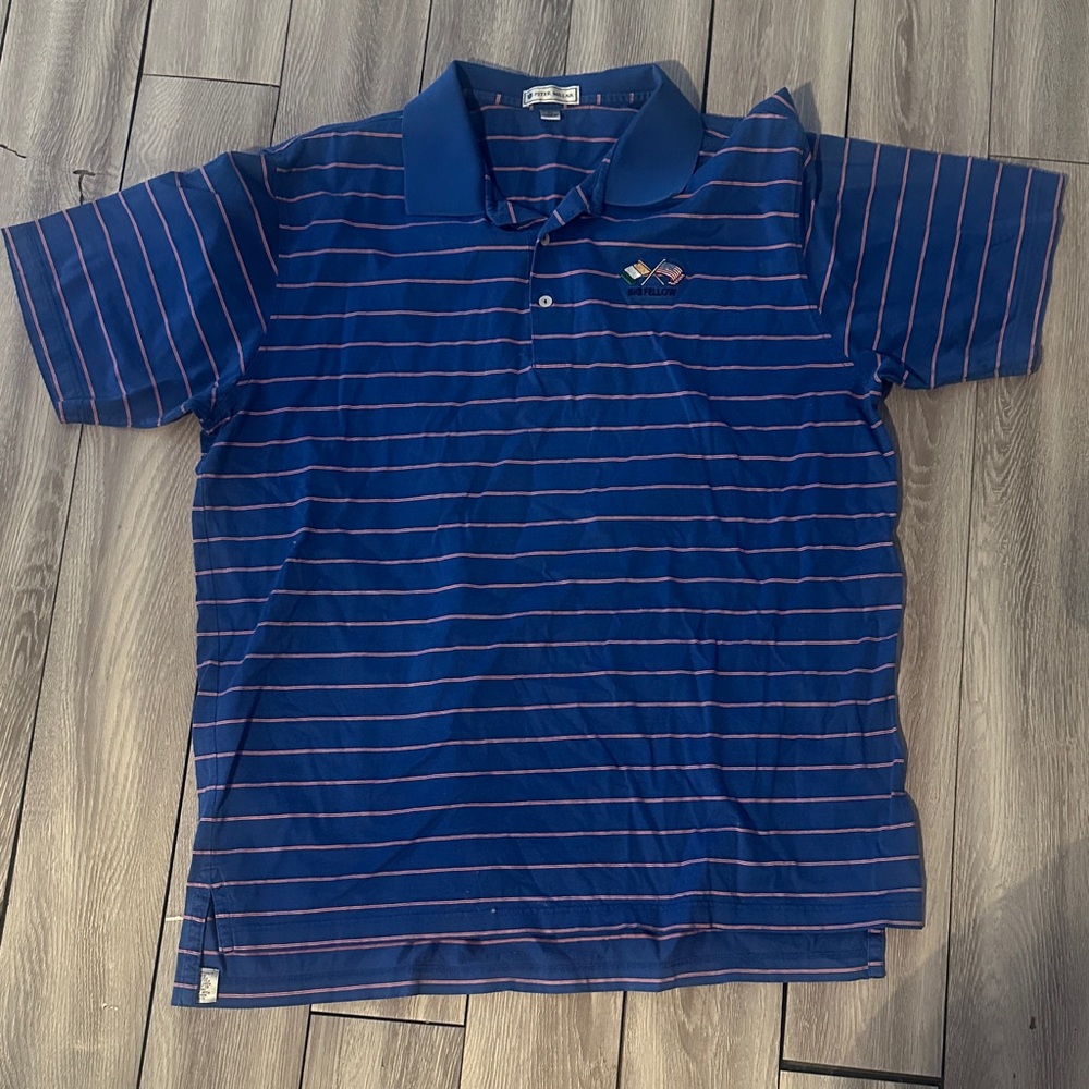 Peter Millar Navy and Pink Striped Polo for Kids
